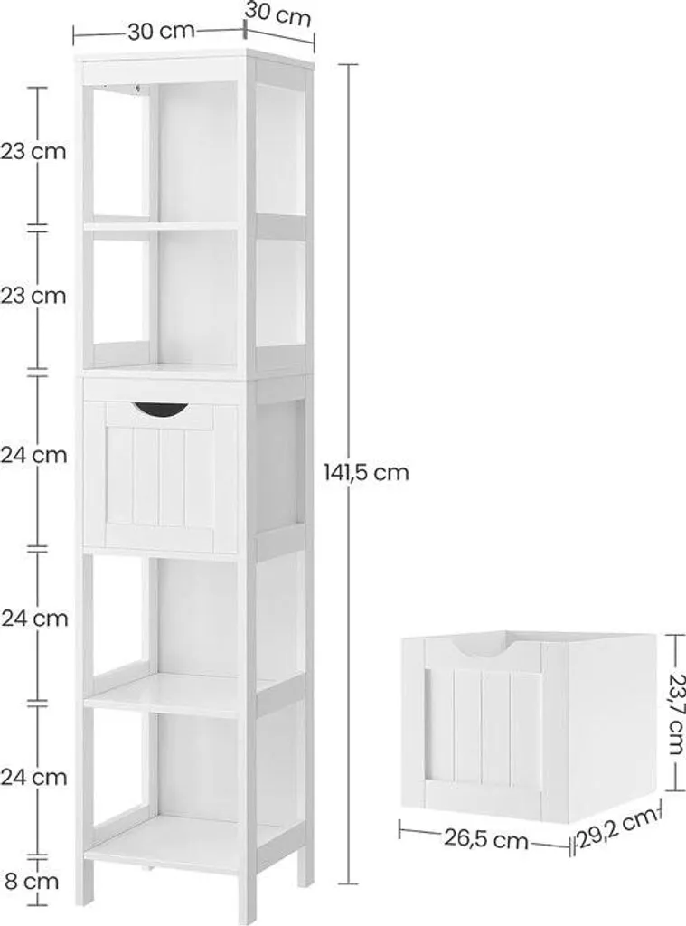 Armoire de bain FurnStar anti-humidité 30x30x141,5cm contre le désordre - 2