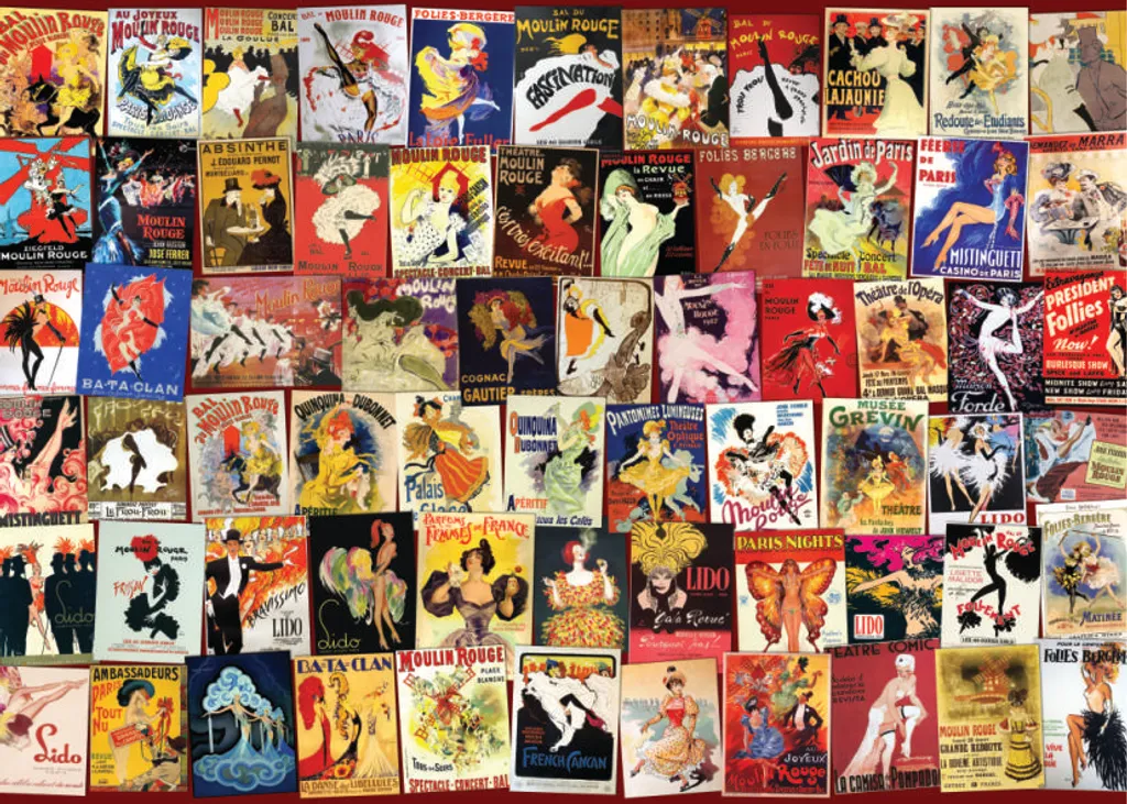 Puzzle 1000 pièces Vintage Collage Cabaret D-Toys pour loisirs créatifs