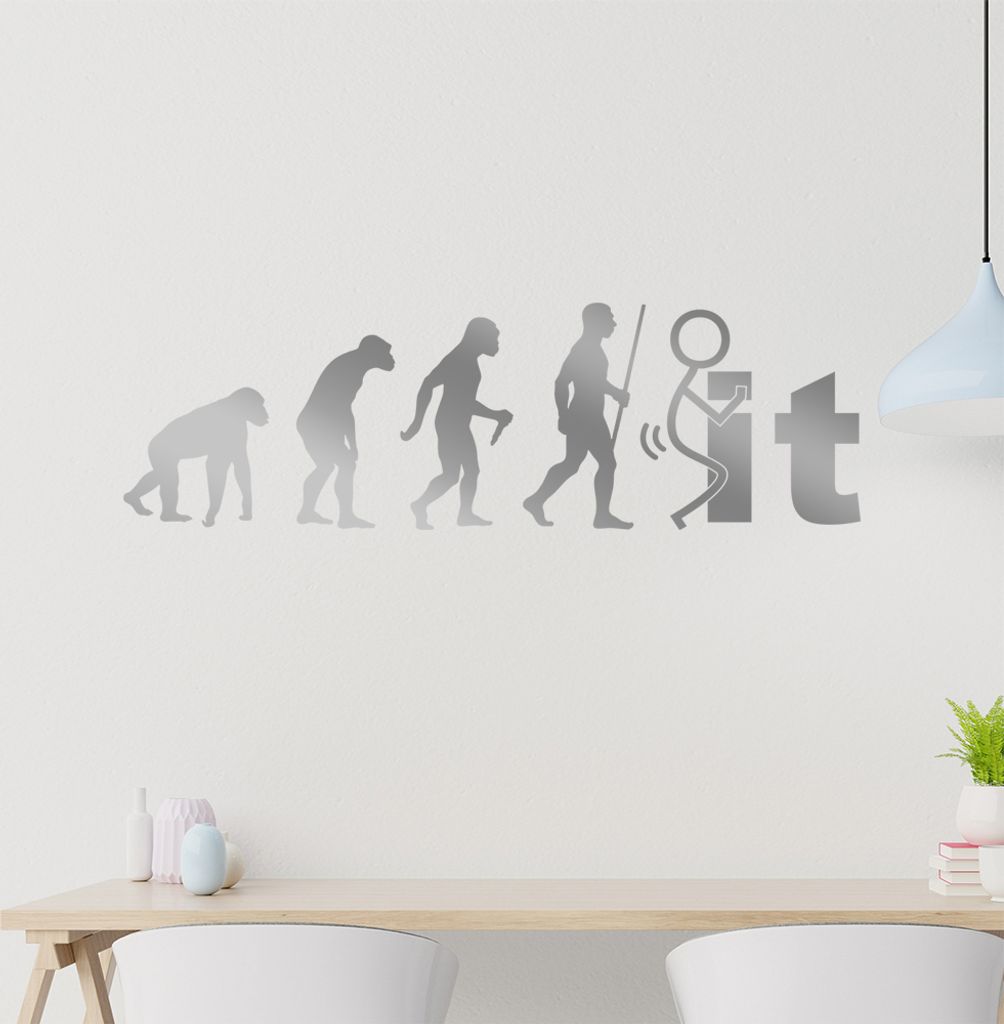 Fuck It You Evolution Wandtattoo Wandaufkleber Wall Sticker - Dekoration, Küche, Wohnzimmer, Schlafzimmer, Badezimmer