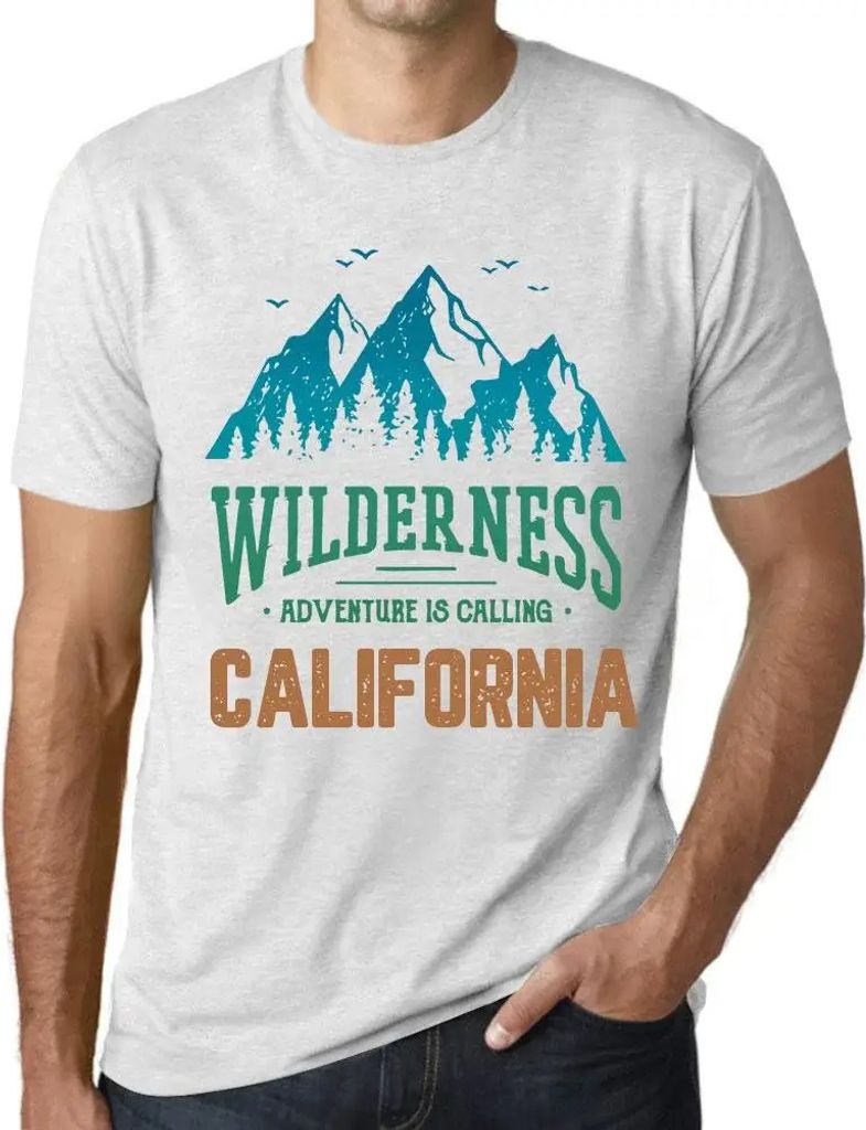 Herren Grafik T-Shirt Die Wildnis das Abenteuer ruft in Kalifornien – Wilderness, Adventure Is Calling California – Öko-Verantwortlich Vintage