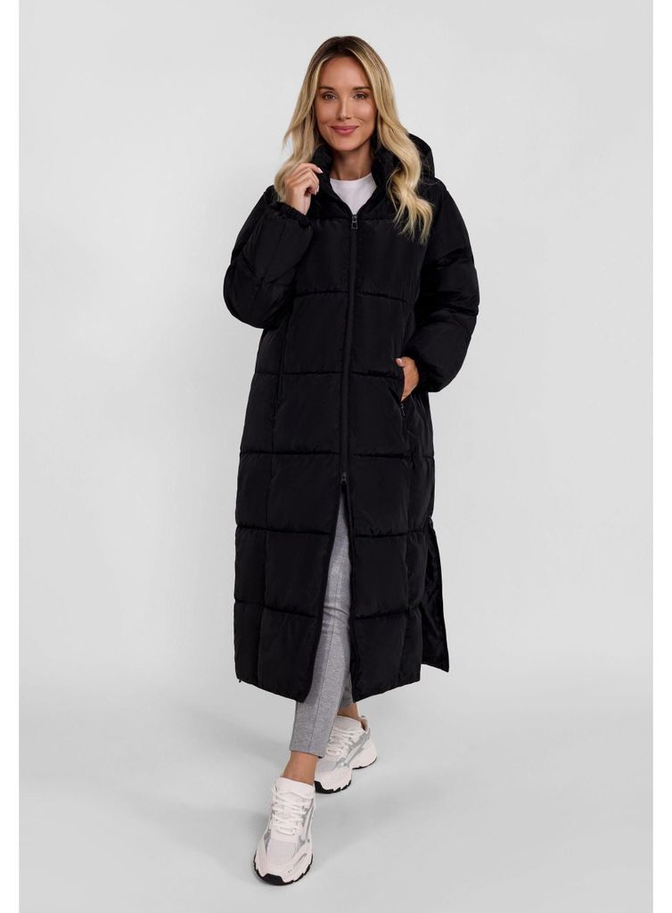 Minoti Winterjacke wattiert Kapuze Schwarz Gr. Medium für Mädchen
