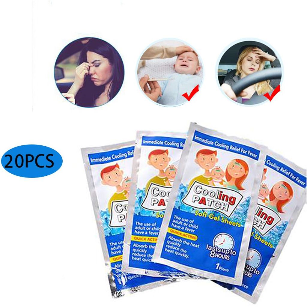 20 Stück Fieberkühlkissen, Fieber-Eispflaster, Kühlkissen Produktbild 