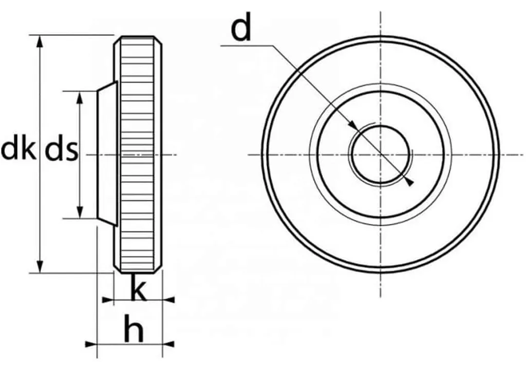 Écrou Moleté M2 Extra Plat pour Modélisme et Impression 3D - 100 Unités