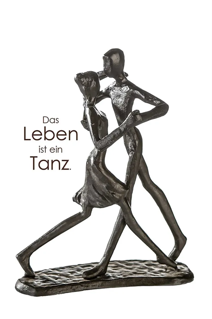 Sculpture Dancing 17x13x7,5cm en Fer Bruni - Statue Déco Danse Élégante