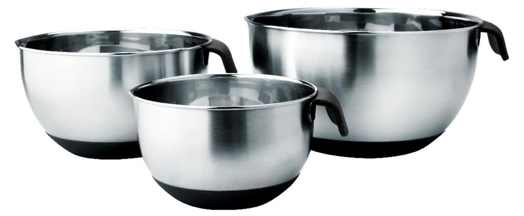 Set mit 3 Mischschalen, Fassungsvermögen 1 l, 2,5 l und 4,5 l, geeignet für die Zubereitung in der Küche und für n