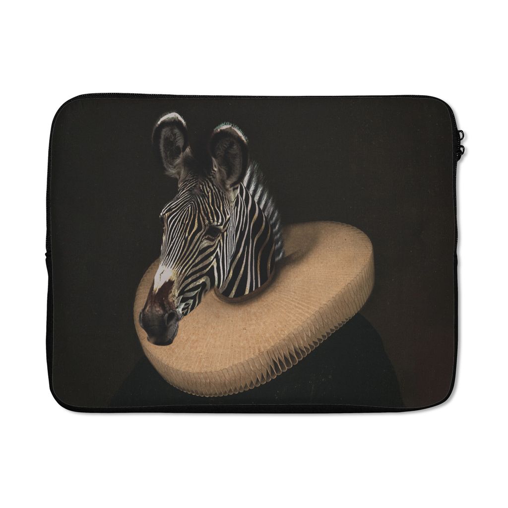 MuchoWow Laptop Hülle 17 Zoll Laptoptasche Zebra - Gemälde - Alte Meister - Zipper - Schutzabdeckung