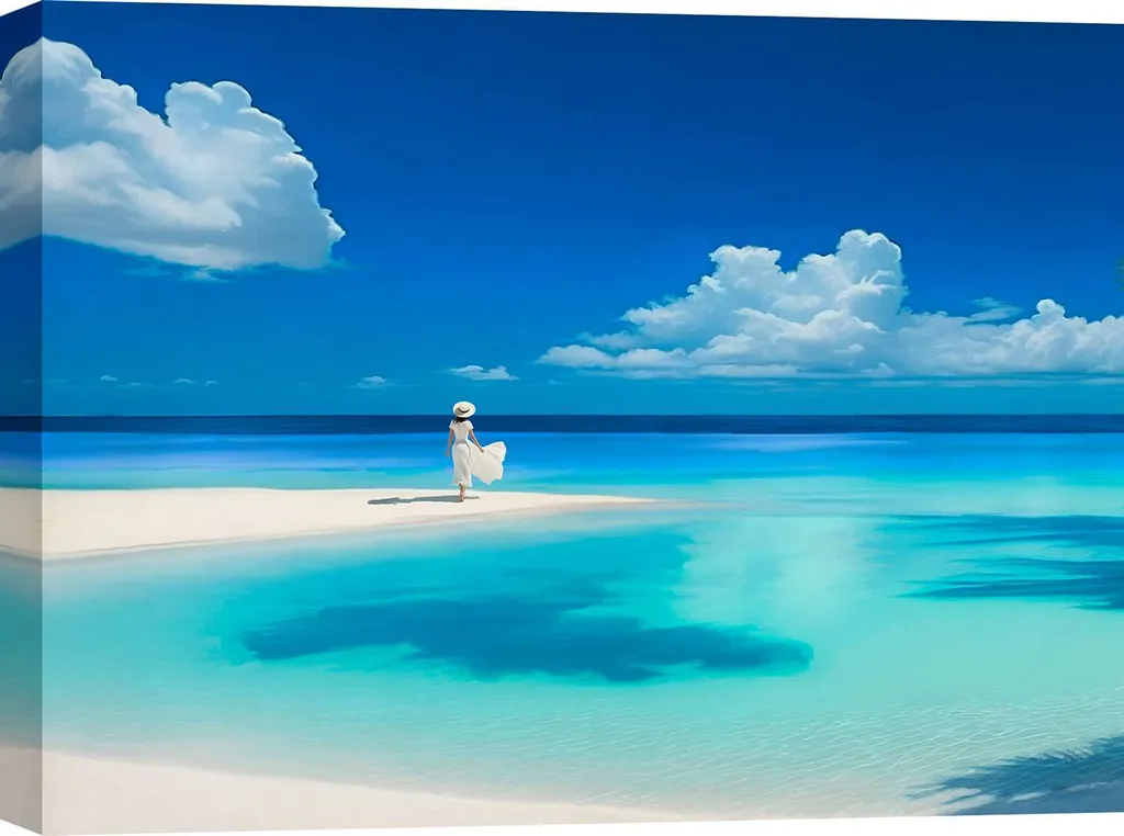 Dario Marzi Quadro Mare 60x40 Tela - Baia della Serenità Dettaglio