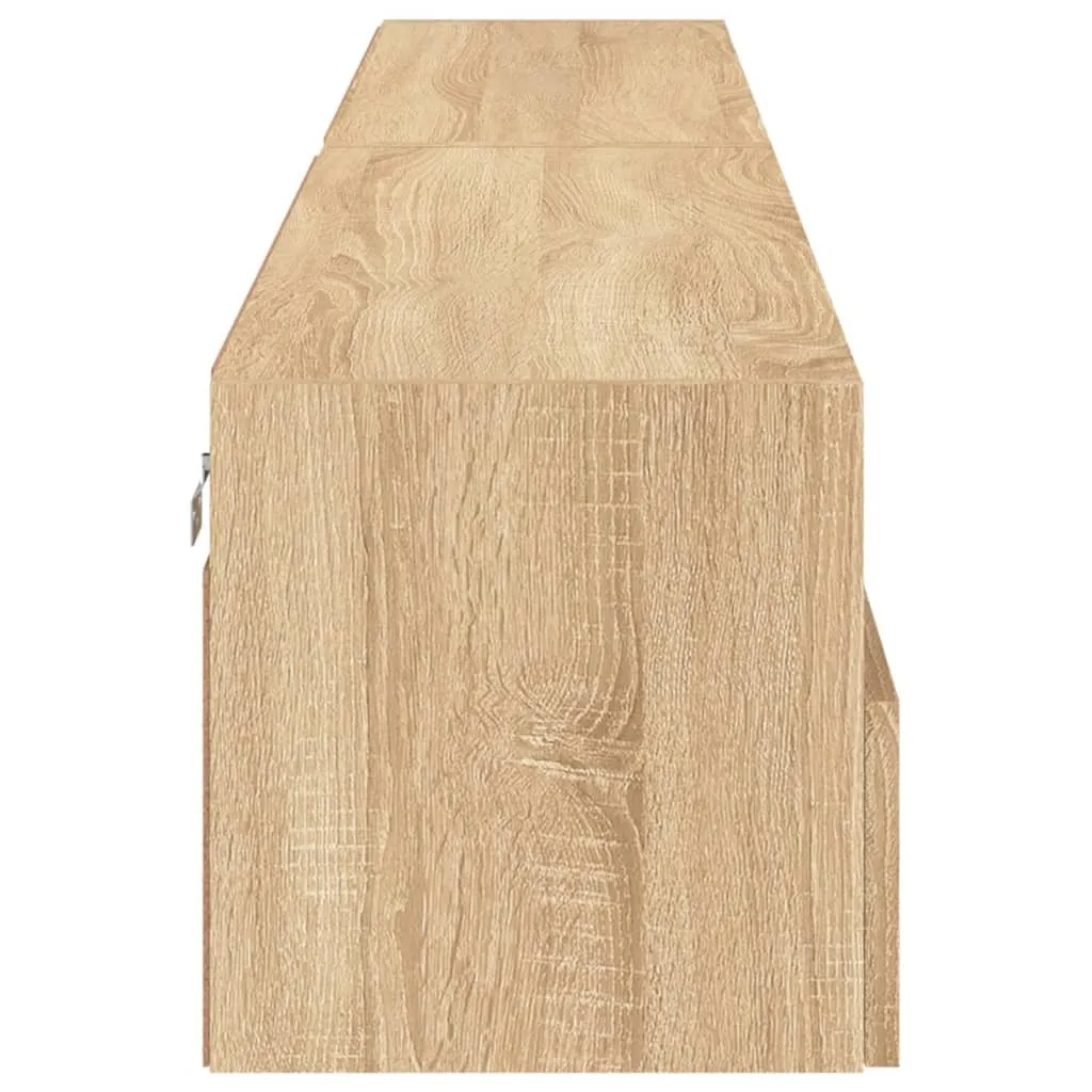 Mobili TV Parete Rovere Sonoma 2 Pezzi 100x30x30 cm | Legno Multistrato - 8