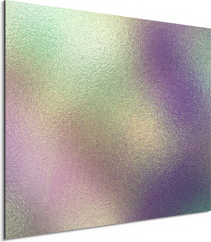 DEQORI Alu-Dibond Bild Silber 80x60 cm 'Soft Glow in Pastell' Wandbild Metall dünn Design