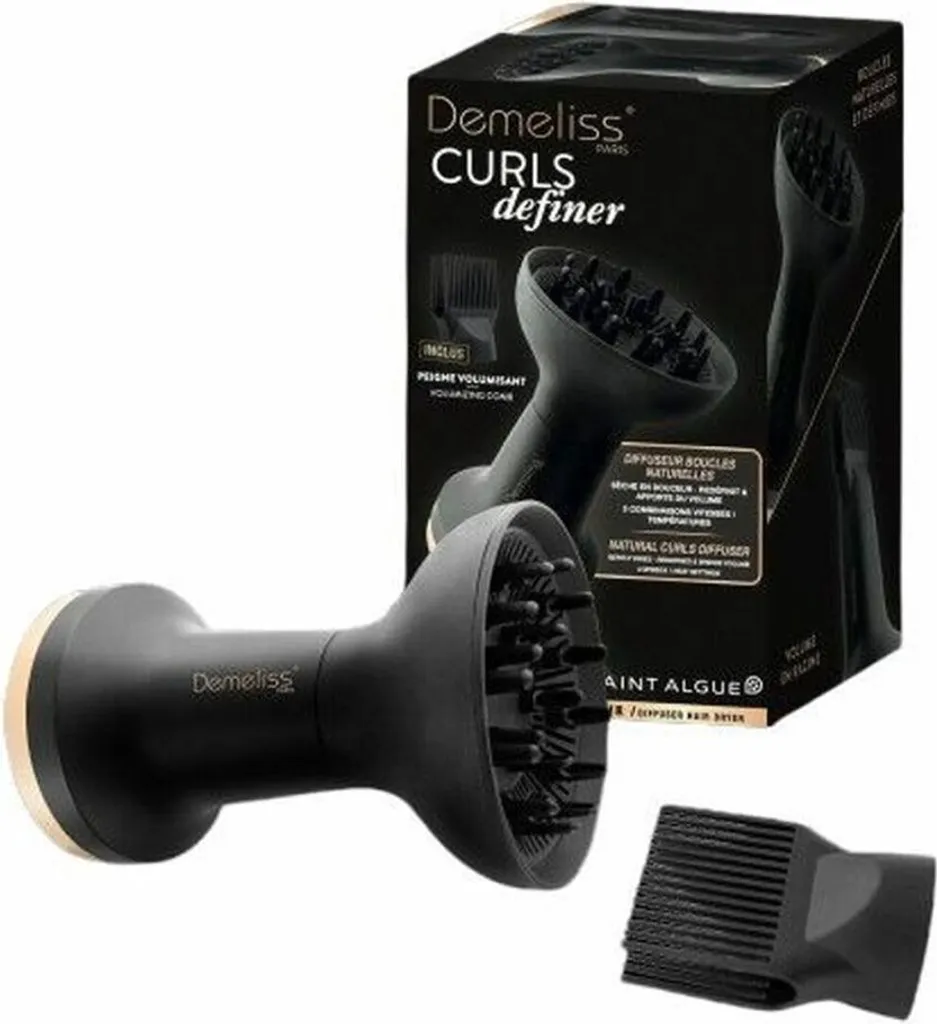 Sèche-cheveux Demeliss 21349 Curls Definer Noir avec Diffuseur Volume