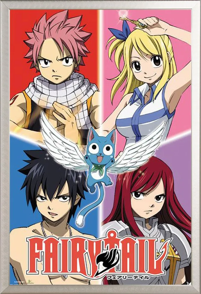 Cadre photo alu avec affiche Fairy Tail géante pour salon de geek