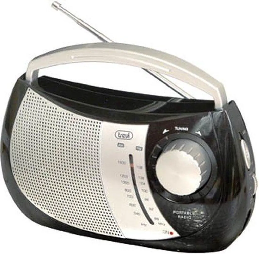 Radio portable noire pour camping et randonnée avec autonomie prolongée