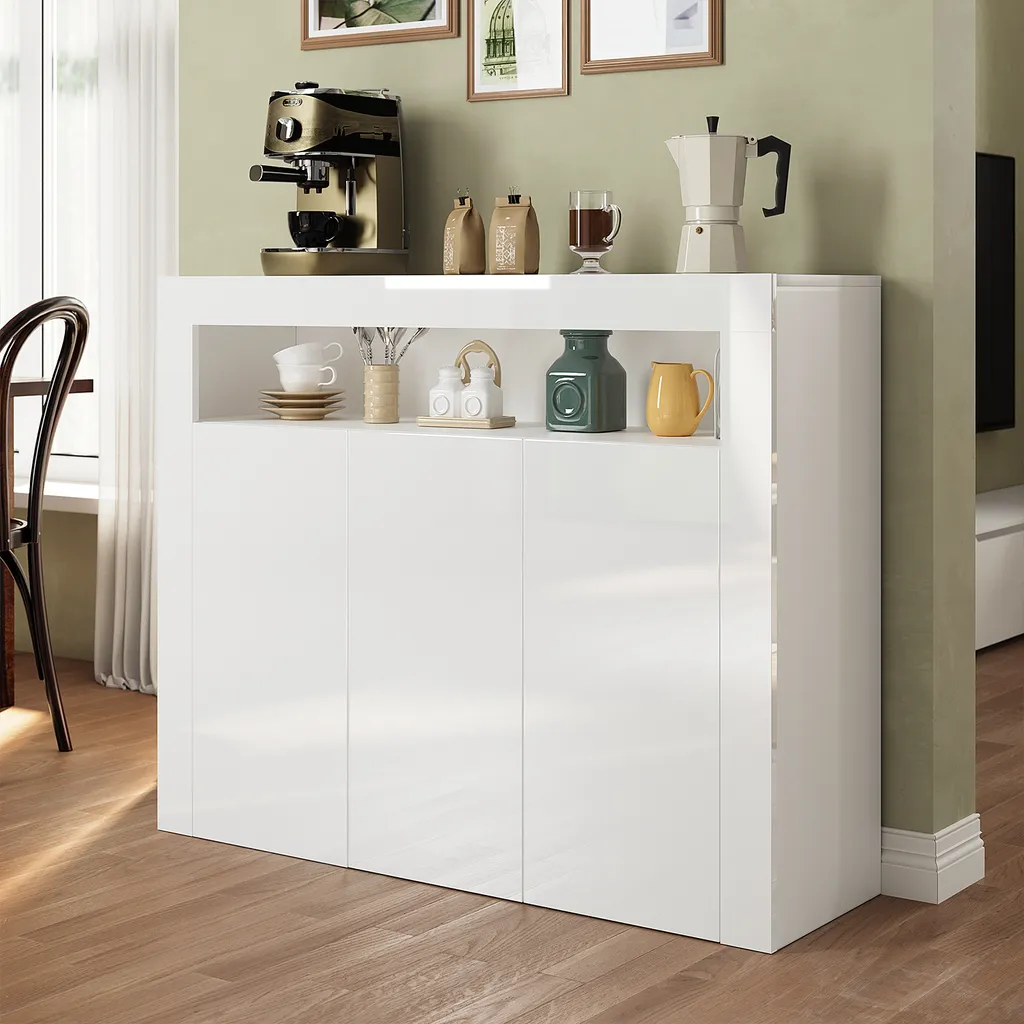 Commode de Rangement Blanche LED pour Gagner de l'Espace en Cuisine - 2