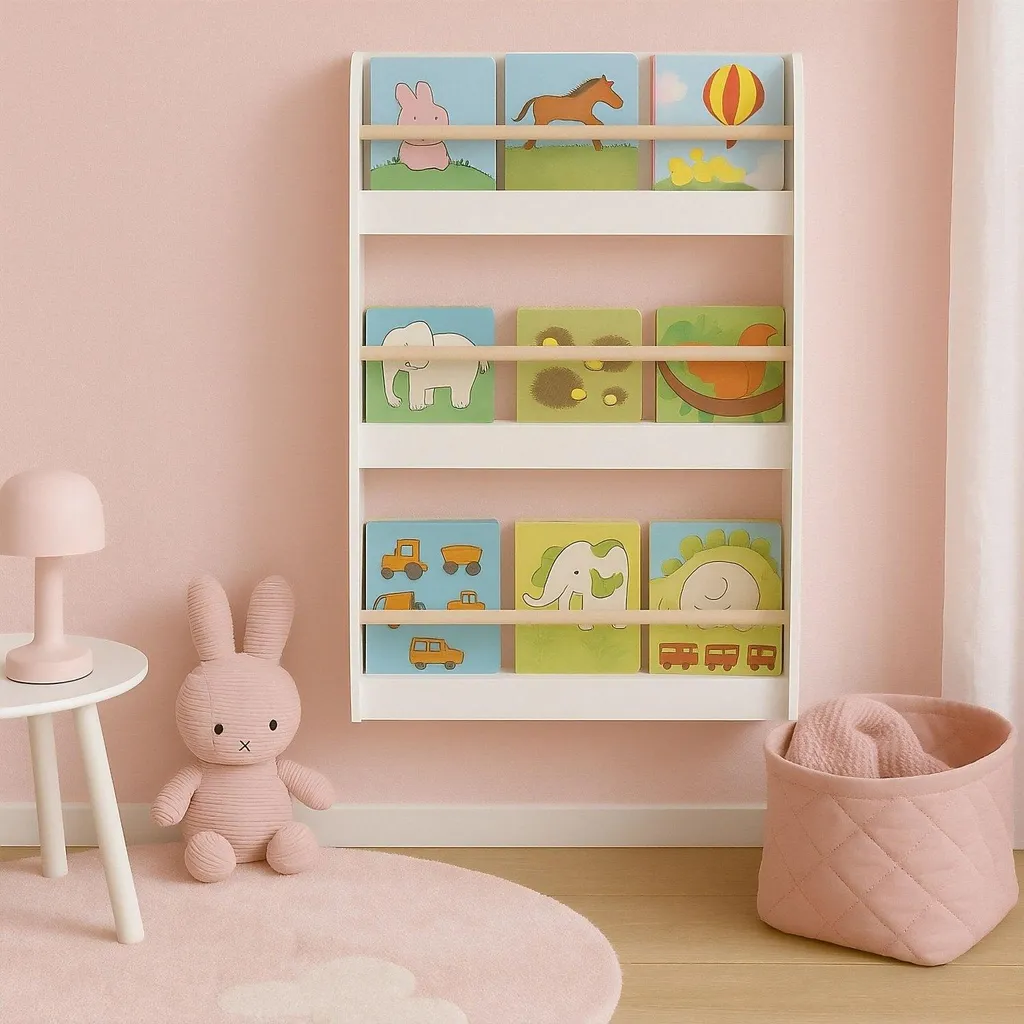 Bibliothèque Enfant Blanche 3 Étagères - Solution Rangement Facile - 2