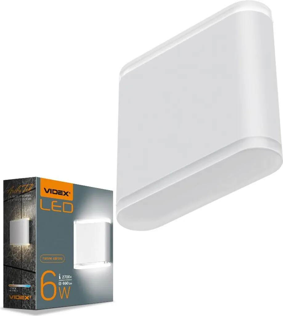 Applique Extérieure LED Double Faisceau Videx Evan White pour Façade 6W