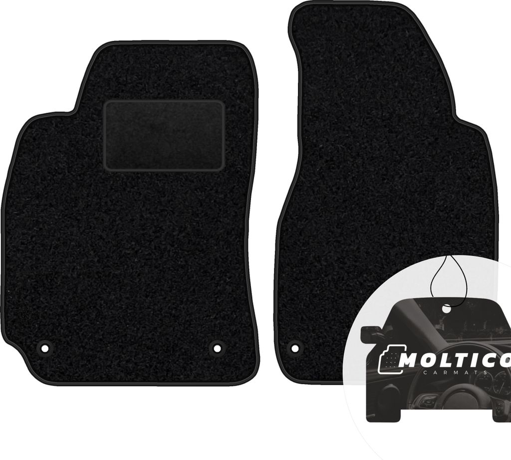 moto-MOLTICO Vorne Fußmatten Auto Velours Autoteppiche Schwarz Automatten Set 2-teilig passend für VW Passat B5 1996-2000