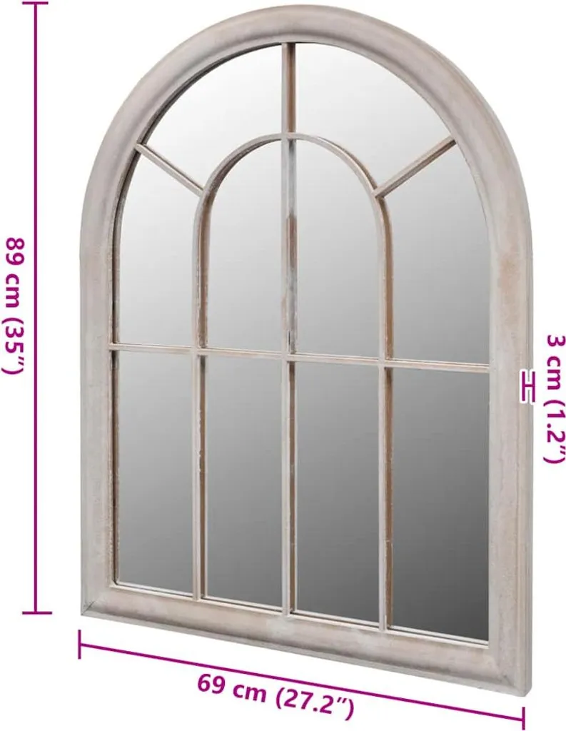 Miroir extérieur anti-rouille arc 69x89 cm vidaXL solution déco durable - 3