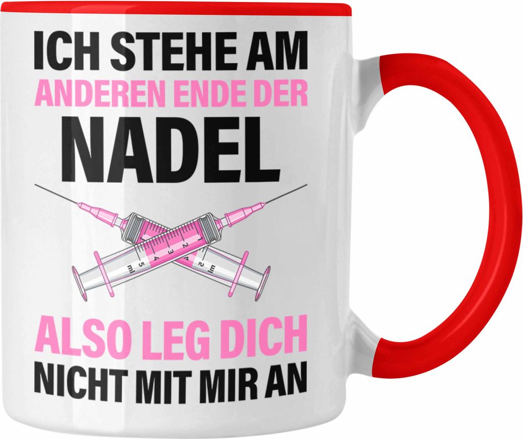 Trendation - Krankenschwester Tasse Geschenk Propofol Spritze Geschenk Krankenschwestern Kaffeetasse Ärtzin Arzthelferin (Rot)