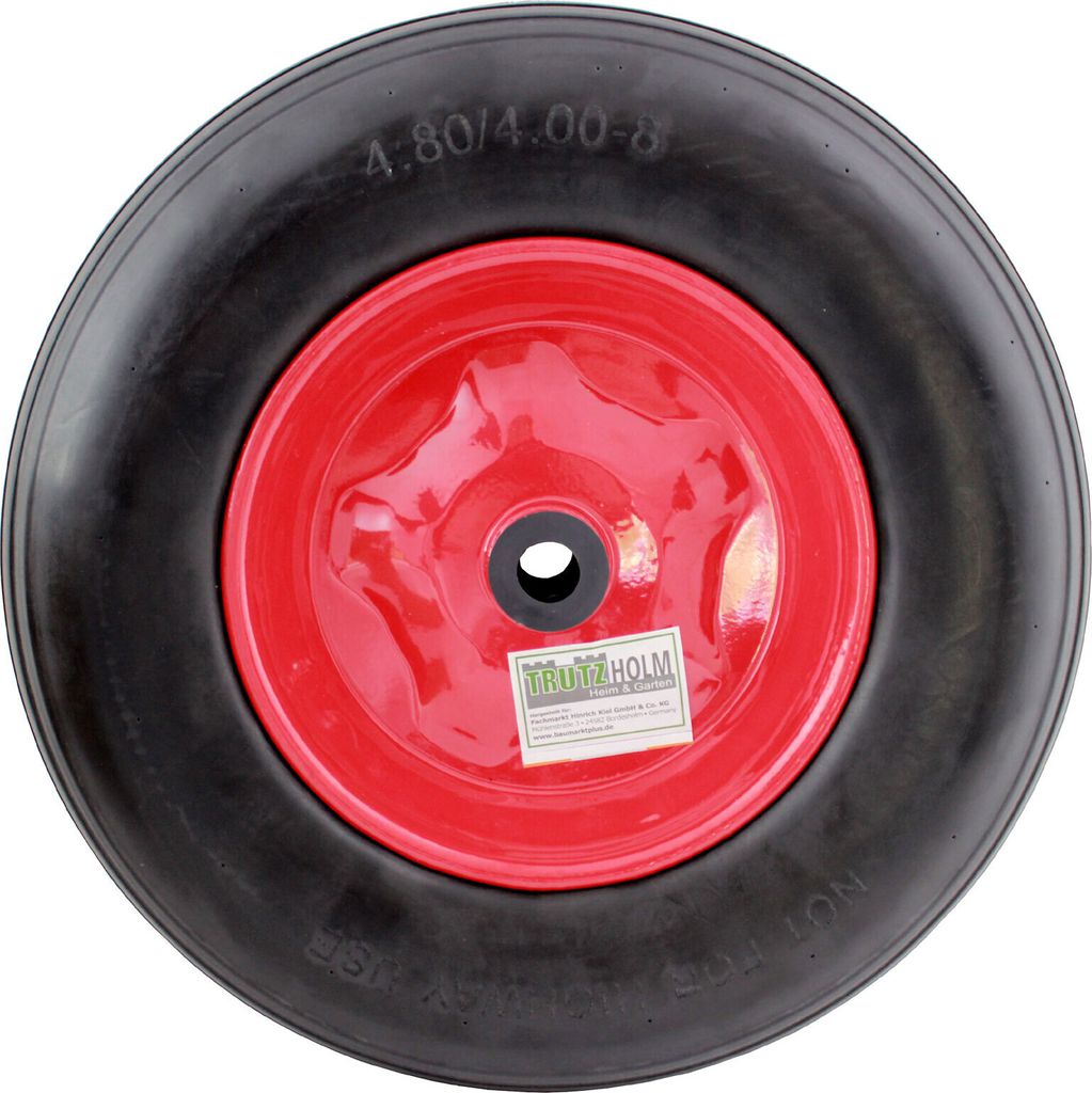 Schubkarrenrad Ersatzrad Vollgummi 4.80/4.00-8 mit Achse Produktbild 5
