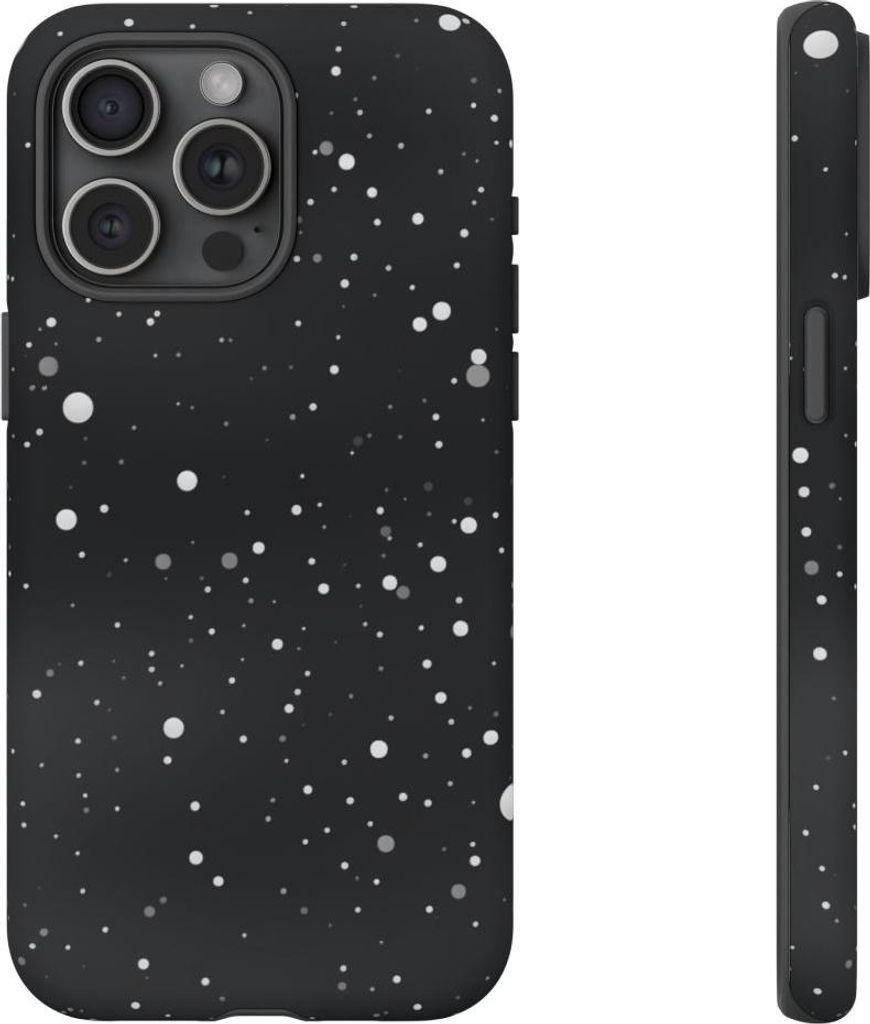 Minimalistische Weltraum-Optik mit weißen Punkten – Hülle Kompatibel mit iPhone 15 Pro Max