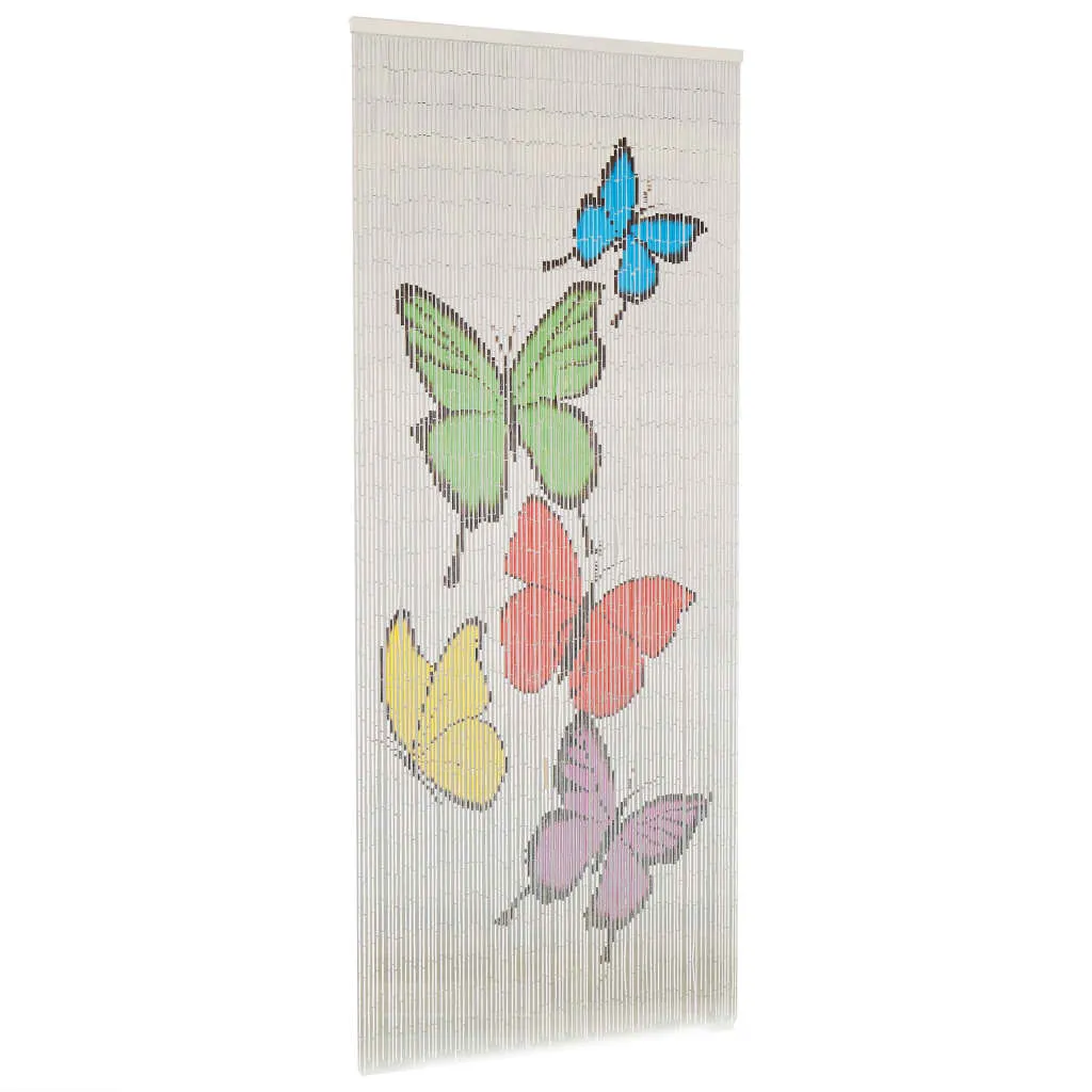 Rideau anti-mouches pour porte d'entrée en bambou naturel 90 x 200 cm