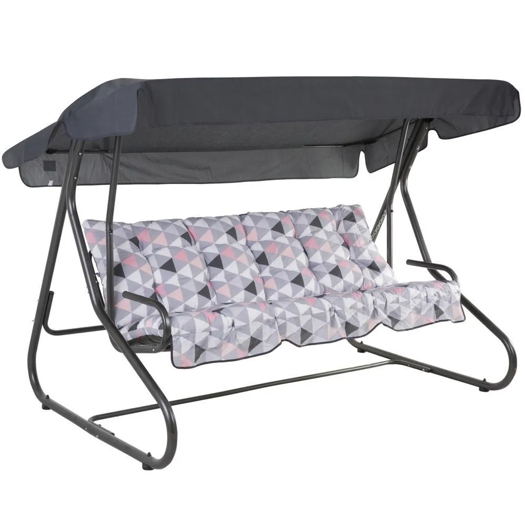 Balançoire de jardin MILANO 035-23 - Balancelle de luxe en métal gris