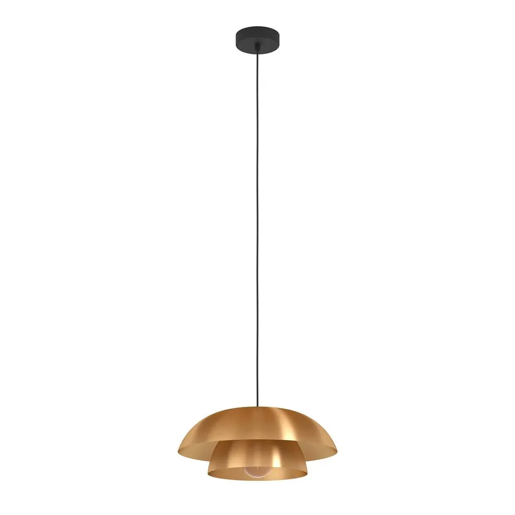 Lampada a sospensione CENCIARA acciaio spazzolato, oro E27 1X40W H:110cm Ø40cm dimmerabile