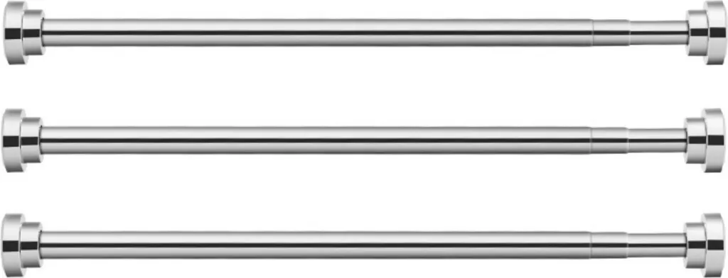 Set 3 Pezzi Binario Tenda Doccia Estensibile 55-85cm Acciaio Inox