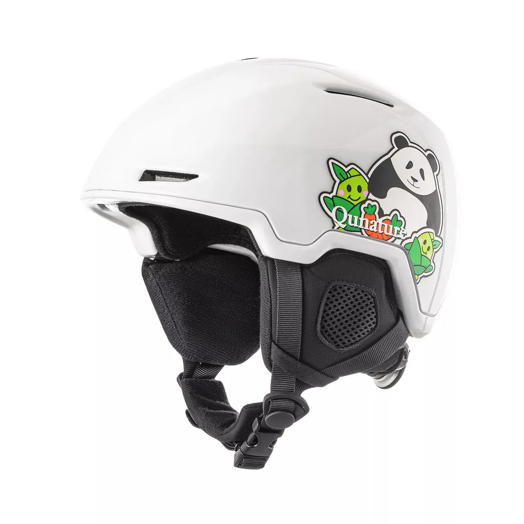 Casque de Ski Qunature Blanc Panda M 54-58cm avec Doublure de Protection