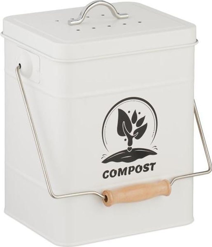 Komposteimer mit Geruchsfilter, 6 Liter Fassungsvermögen