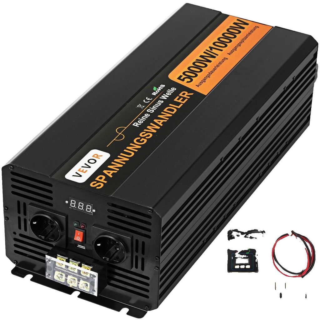 VEVOR 5000w 24v 230v Čistý sínusový invertorový generátor Obrázok produktu 