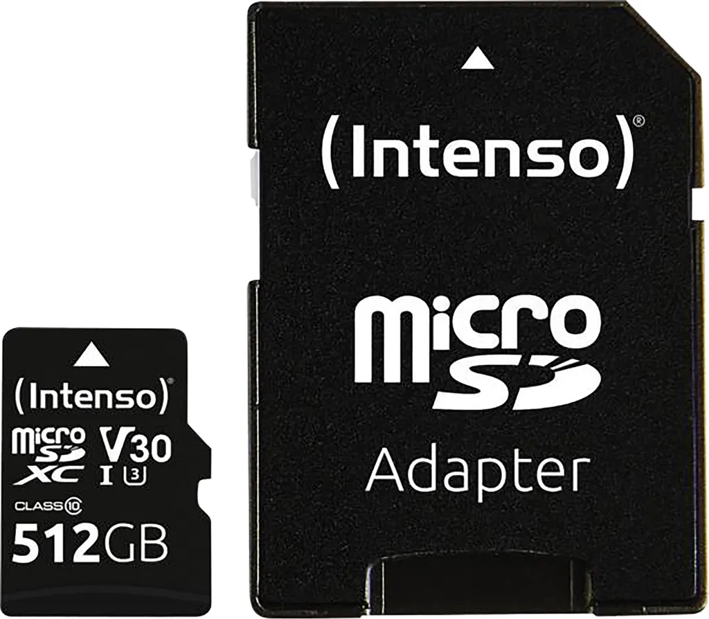 Micro SD 512GB Intenso: Velocità U3 V30 per Gaming e Video 4K