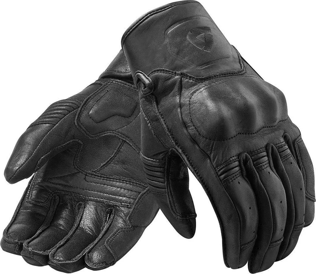 Gants Revit Palmer noirs 3XL en cuir pour moto custom de style vintage
