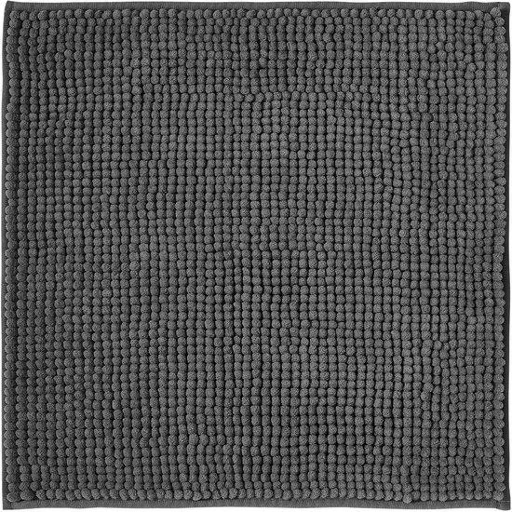 Unyqoos weiche rutschfeste Badematte aus Chenille für Bad und Dusche, dunkelgrau, 45 x 45 cm