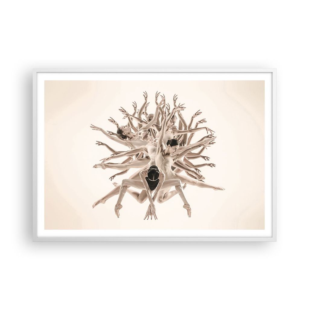 Gerahmtes Poster - Weißer Rahmen - Modern Stück Ballett - 100x70 cm - Wand Bild - Wanddeko - Wandbilder - Kunstposter - Wandposter - Bilderrahmen...