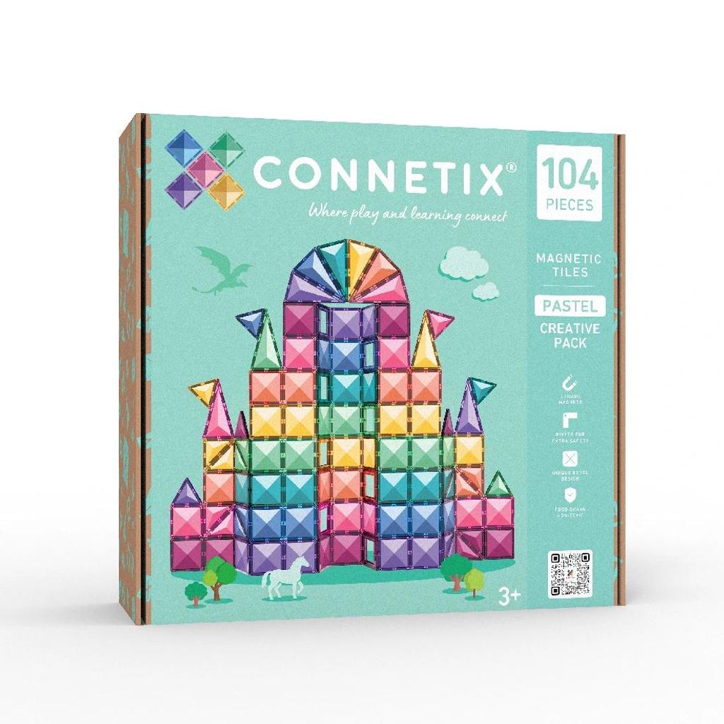 Connetix Tiles - Set di costruzioni magnetiche PASTEL (104 Immagine del prodotto 