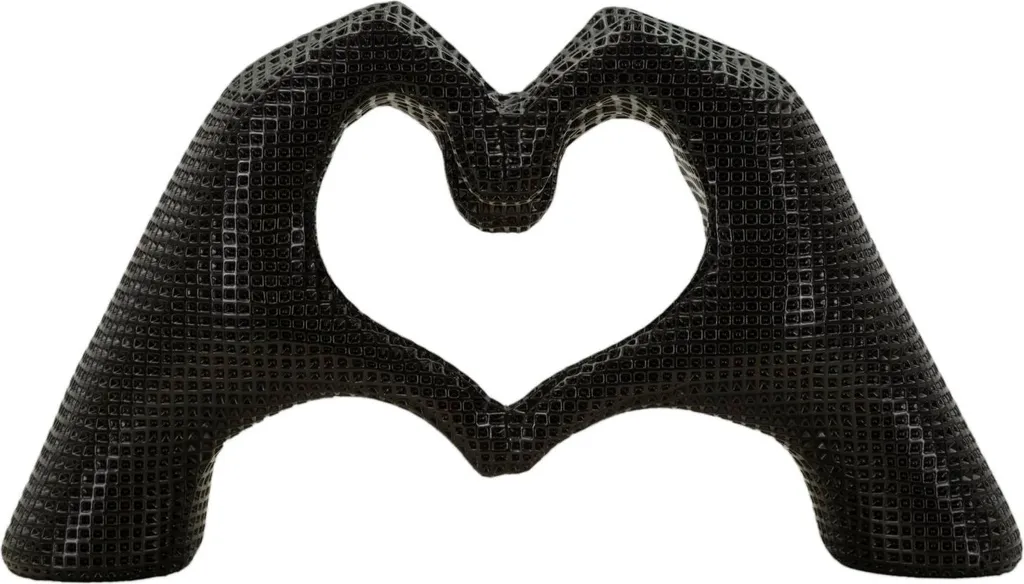 Scultura Mani Lover in Resina Nera 25cm | Complemento Arredo Moderno