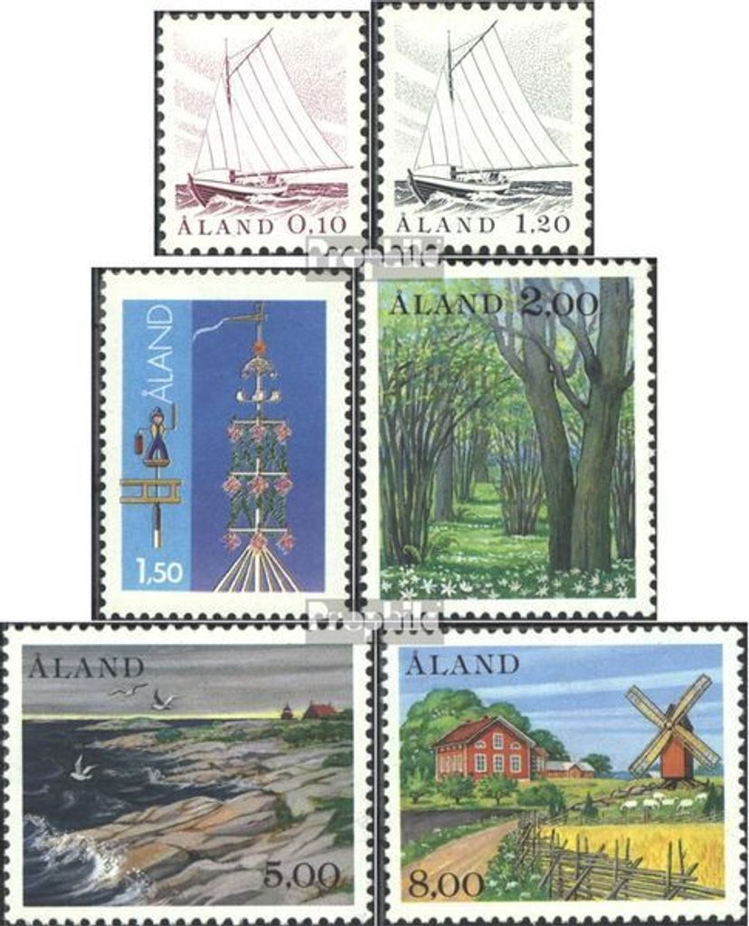 Briefmarken Finnland - Aland 1985 Mi 8-10,11-13 (kompl.Ausg.) Jahrgang 1985 komplett postfrisch Freimarken