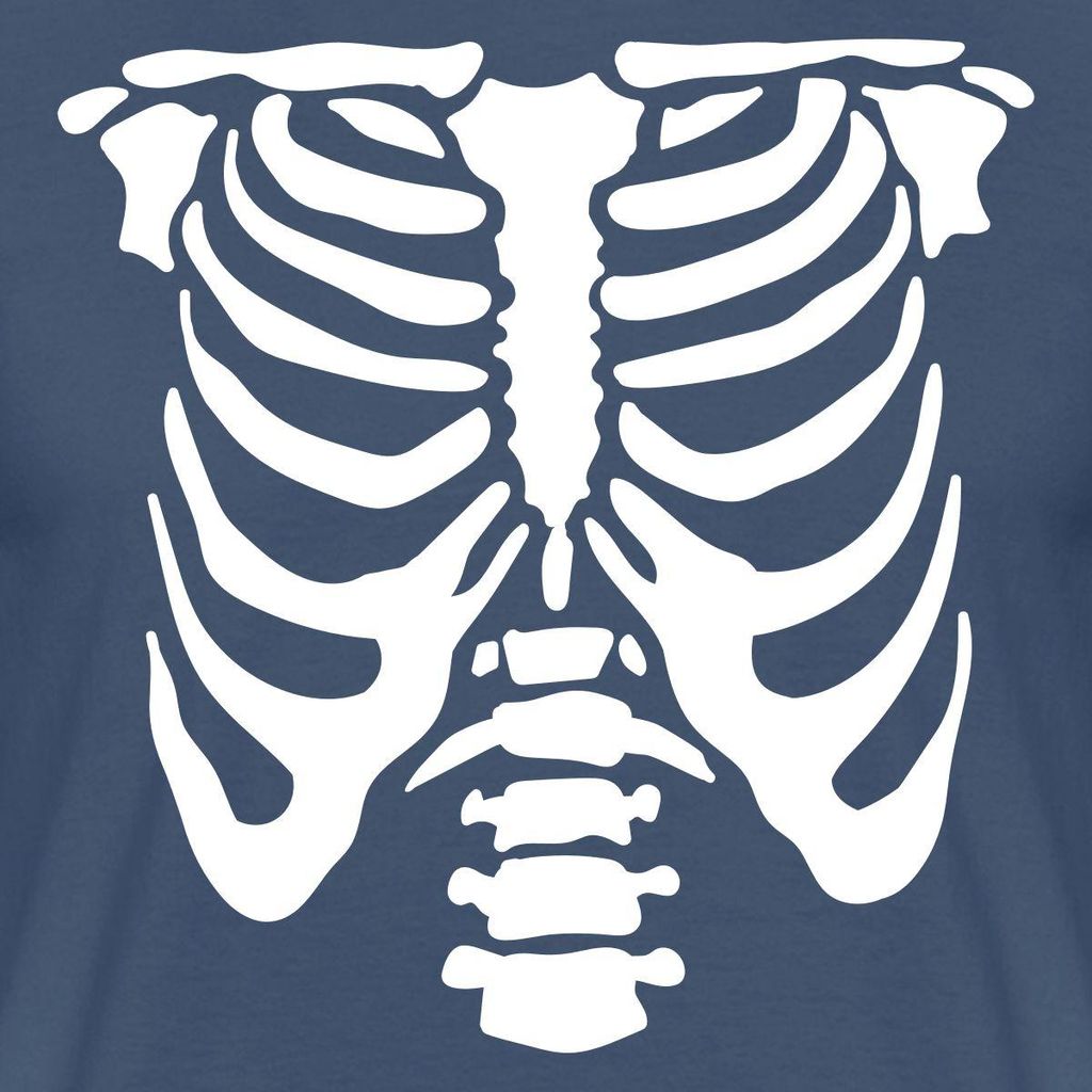 Spreadshirt Halloween Skelett Kostüm Männer T-Shirt, XL, Dunkles Denimblau