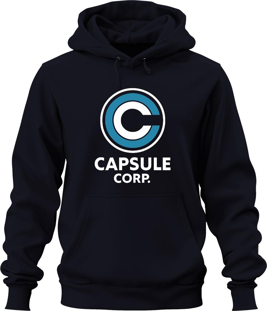 CAPSULE CORP. Logo Anime Fan Geschenk Retro Manga Otaku Uni Hoodie Kapuzenpullover, Navy, XXL