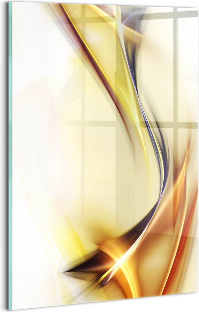 Designer Glasbild - Wandbild - Glas Bild - 20x30 cm - Abstrakte Lichtlinien