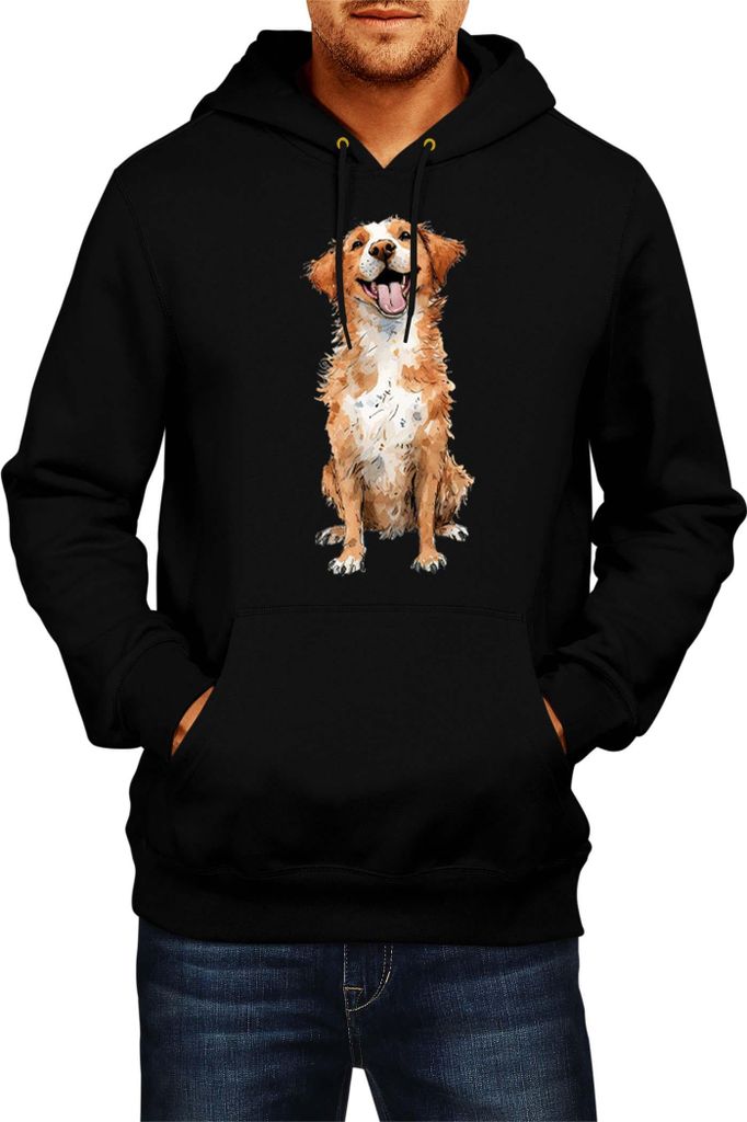 Herren Kapuzenpullover Funny Dogs Breeds Novia Scotia Duck Tolling Retriever Dog Breed, Man S / Schwarz