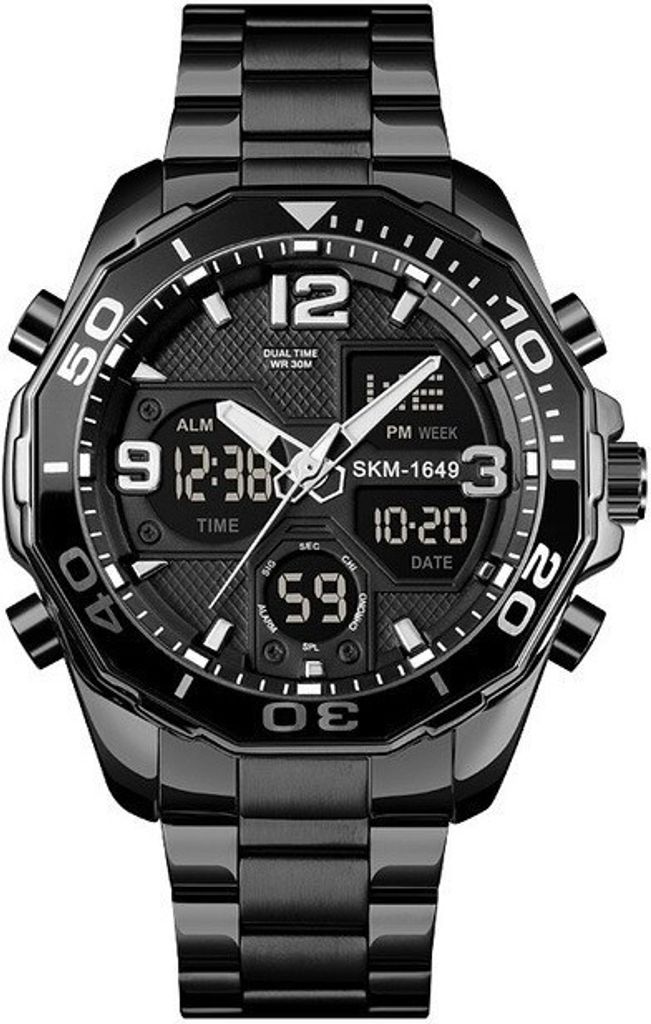 SKMEI Finn Uhr für Herren – Stoßfest, LED, Schwarz KP23754