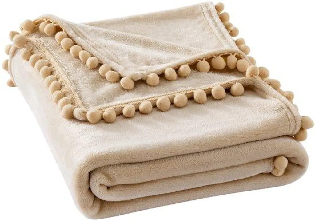 Couverture canapé microfibre beige 170x210 cm moelleuse et douce
