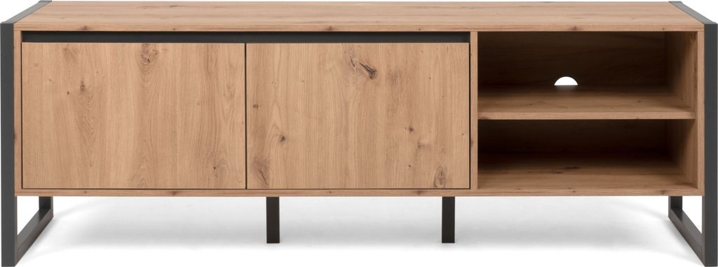 Calicosy - Mueble de TV de 160 cm con 2 puertas y 2 baldas Immagine del prodotto 