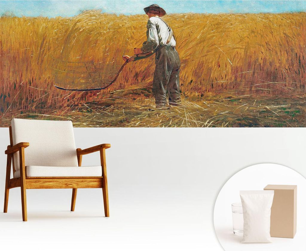 Fototapete - 250x104 cm - Tapete - Wandtapete - Wandbilder - Dekofolie - Tapete Folie - Wand - Dekoration - Wohnzimmer - Ernte in der Sonne