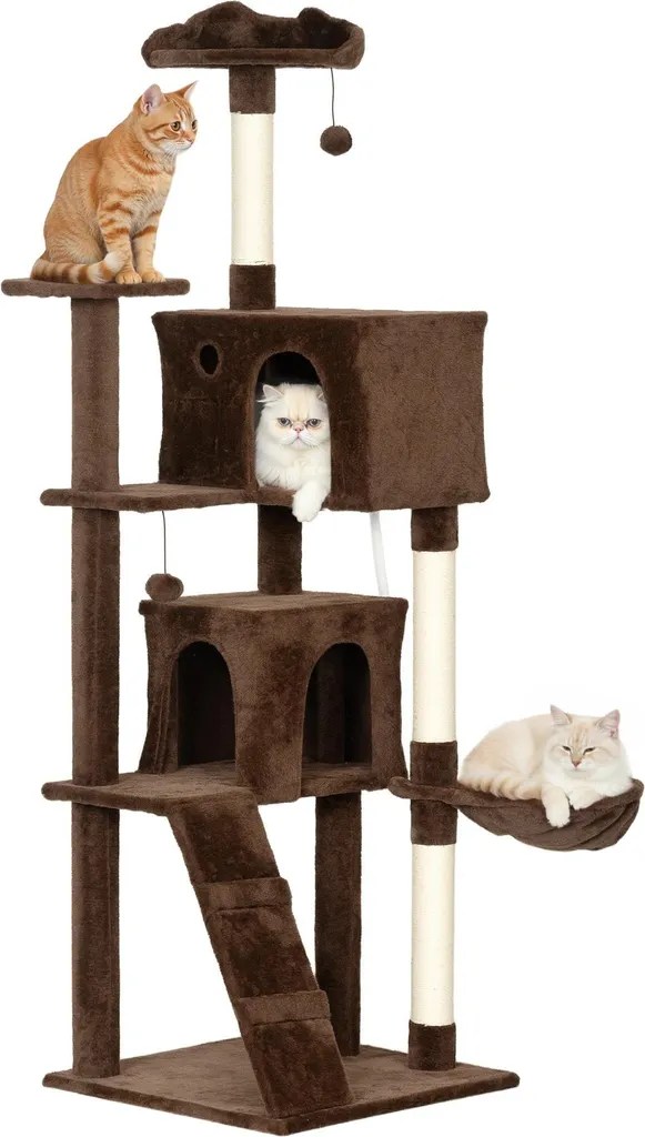 Arbre à chat 4 niveaux pour appartement - Tour de jeu 180 cm Noire