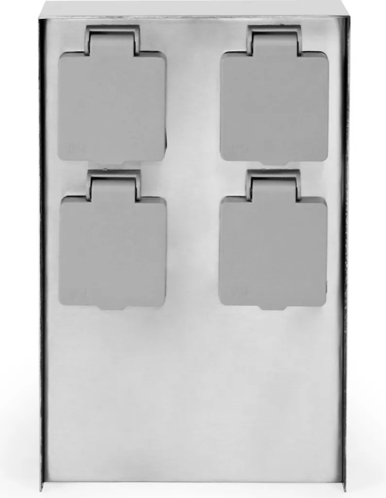 Borne Électrique Extérieure 4 Prises Wiltec Multiprise Jardin Carrée