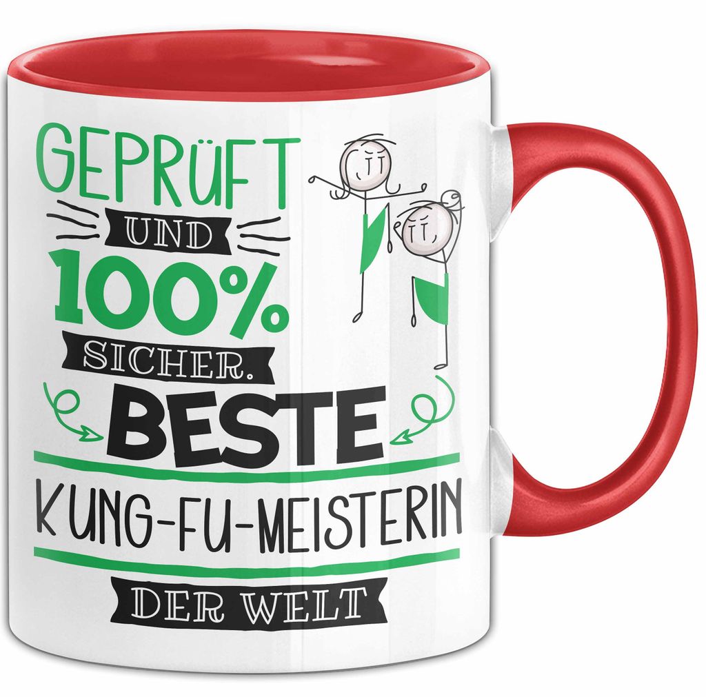 Beste Kung-Fu-Meisterin Der Welt Tasse Geschenk für Eine Kung-Fu-Meisterin Und Sicher Geschenkidee Geburtstag Weihnachten (Rot)