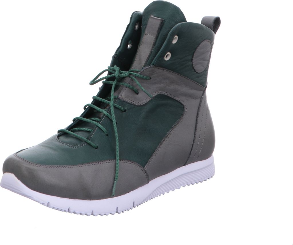 Gemini Damen Stiefelette sportlich High Top Sneaker Leder zweifarbig 340610-02, Größe:39 EU, Farbe:Grün